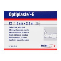 Optiplaste-E (ex-elastoplast-E) 6 cm x 2,5 metros: Venda elástica adesiva de algodão e viscosa (Caixa de 12 unidades)